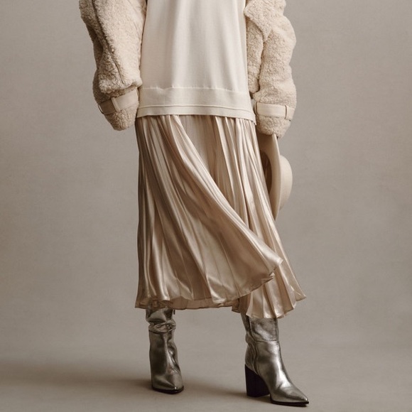 Anthropologie Long-Sleeve Crew Neck Mockable Pleated Maxi Jumper Dress - Picture 11 of 14